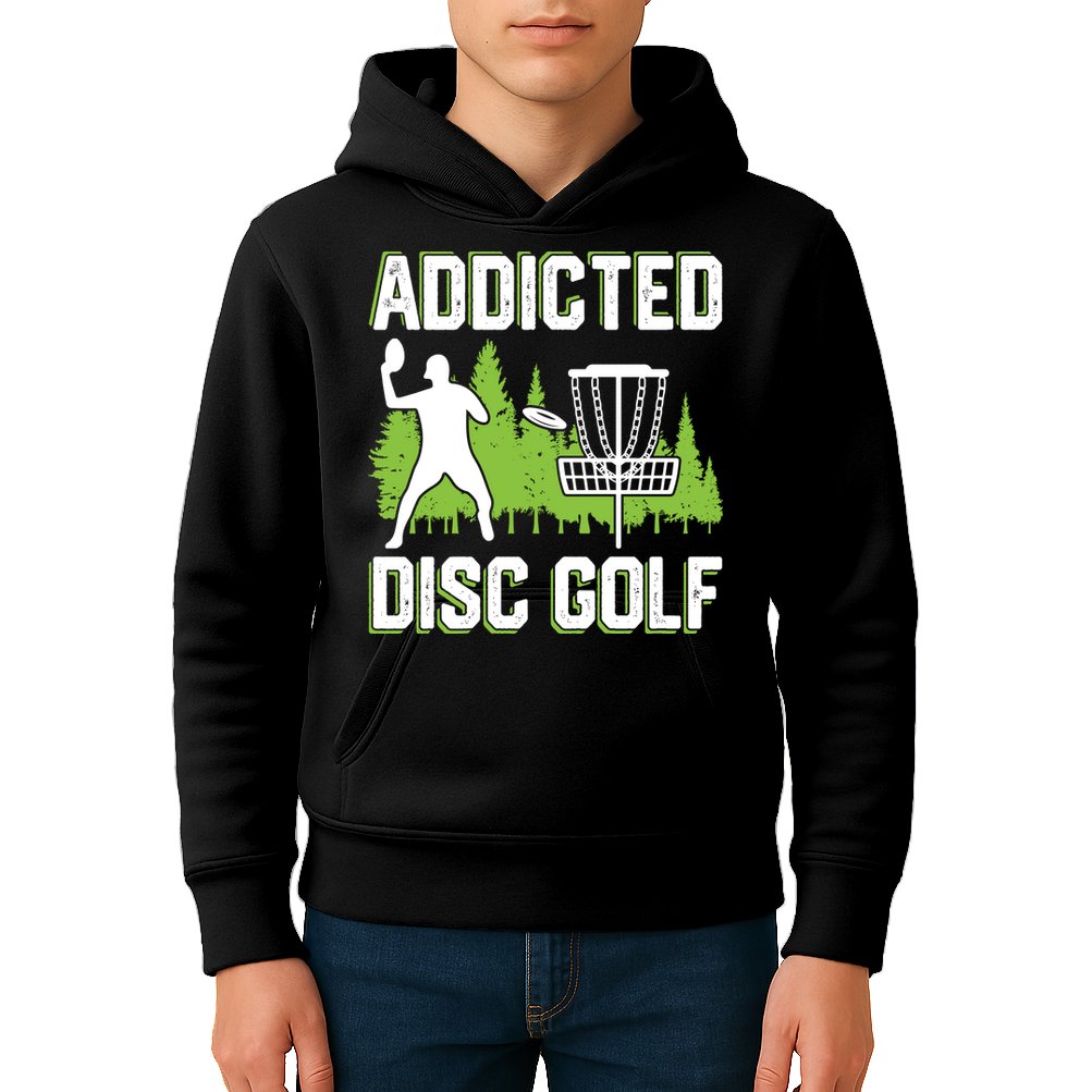 Addicted Disc Golf Tree Frisbee Golf Lovers Gift Kids Hoodie