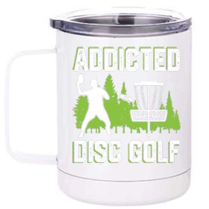 Addicted Disc Golf Tree Frisbee Golf Lovers Gift 12 oz Stainless Steel Tumbler Cup