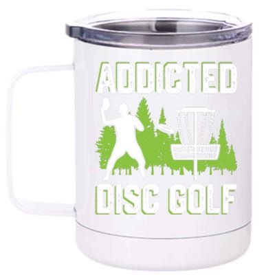 Addicted Disc Golf Tree Frisbee Golf Lovers Gift 12 oz Stainless Steel Tumbler Cup