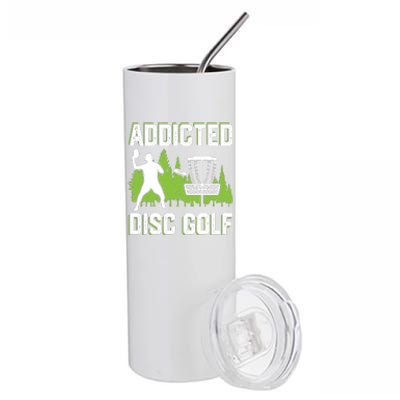 Addicted Disc Golf Tree Frisbee Golf Lovers Gift Stainless Steel Tumbler