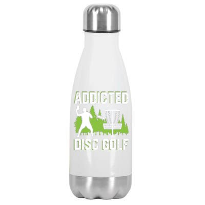 Addicted Disc Golf Tree Frisbee Golf Lovers Gift Stainless Steel Insulated Water Bottle