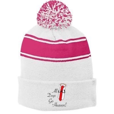 All Dogs Go To Heaven Sausage Stripe Pom Pom Beanie