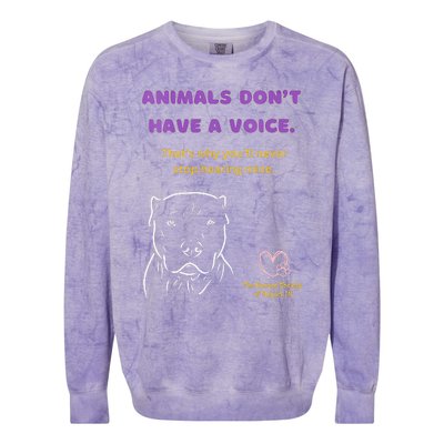 Animals DonT Have A Voice Dark Colorblast Crewneck Sweatshirt