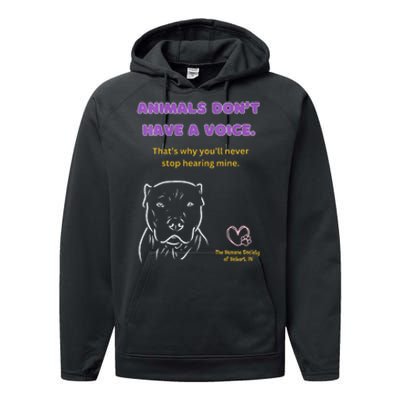 Animals DonT Have A Voice Dark Performance Fleece Hoodie