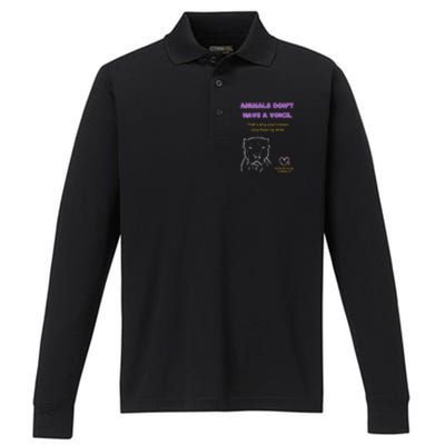 Animals DonT Have A Voice Dark Performance Long Sleeve Polo