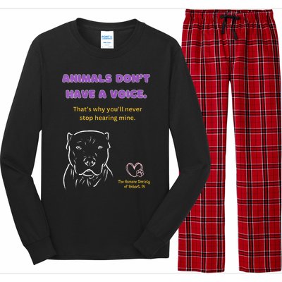 Animals DonT Have A Voice Dark Long Sleeve Pajama Set