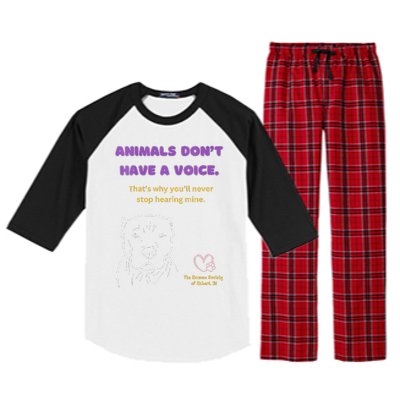 Animals DonT Have A Voice Dark Raglan Sleeve Pajama Set