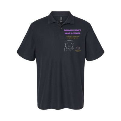 Animals DonT Have A Voice Dark Softstyle Adult Sport Polo