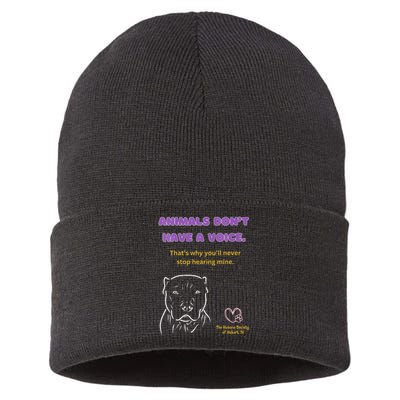 Animals DonT Have A Voice Dark Sustainable Knit Beanie