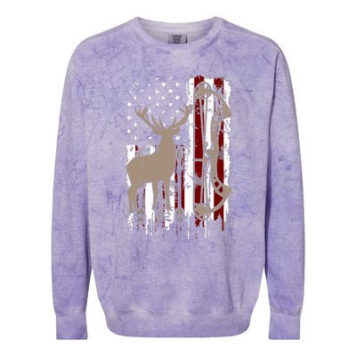 American Deer Hunting Bow Hunter Flag Accessories Colorblast Crewneck Sweatshirt