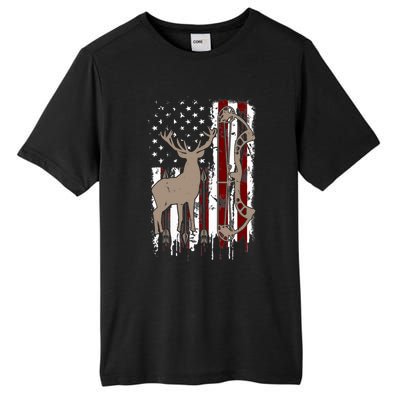 American Deer Hunting Bow Hunter Flag Accessories Tall Fusion ChromaSoft Performance T-Shirt