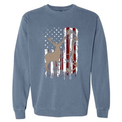 American Deer Hunting Bow Hunter Flag Accessories Garment-Dyed Sweatshirt