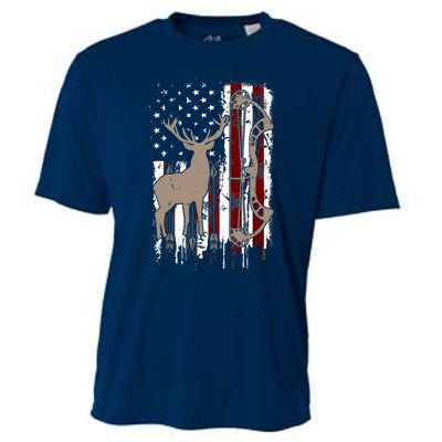 American Deer Hunting Bow Hunter Flag Accessories Cooling Performance Crew T-Shirt