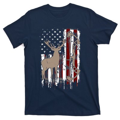 American Deer Hunting Bow Hunter Flag Accessories T-Shirt