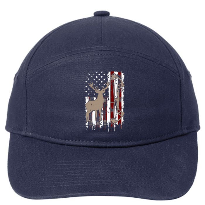 American Deer Hunting Bow Hunter Flag Accessories 7-Panel Snapback Hat