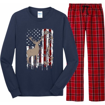 American Deer Hunting Bow Hunter Flag Accessories Long Sleeve Pajama Set