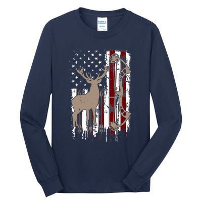 American Deer Hunting Bow Hunter Flag Accessories Tall Long Sleeve T-Shirt