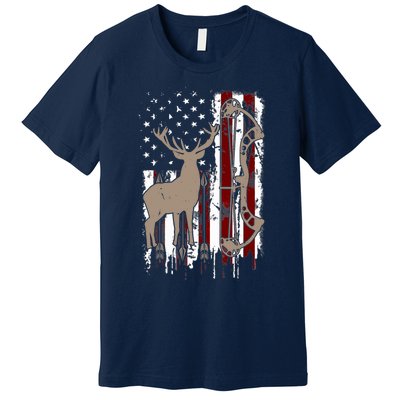 American Deer Hunting Bow Hunter Flag Accessories Premium T-Shirt