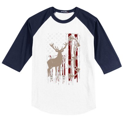 American Deer Hunting Bow Hunter Flag Accessories Baseball Sleeve Shirt