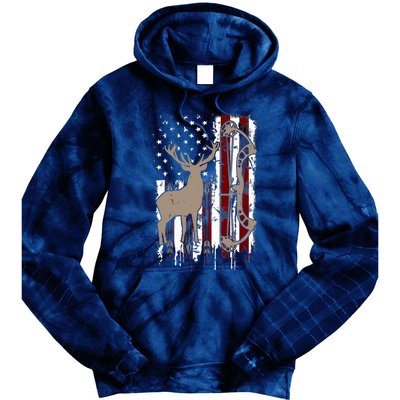 American Deer Hunting Bow Hunter Flag Accessories Tie Dye Hoodie