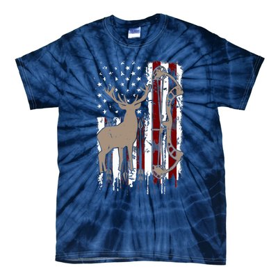 American Deer Hunting Bow Hunter Flag Accessories Tie-Dye T-Shirt