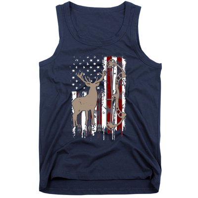 American Deer Hunting Bow Hunter Flag Accessories Tank Top