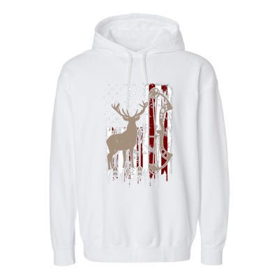 American Deer Hunting Bow Hunter Flag Accessories Garment-Dyed Fleece Hoodie