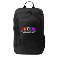 Autism Definition Helps Offset The Excessive Number Of Boring People On Earth City Backpack