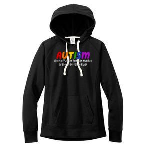 Autism Definition Helps Offset The Excessive Number Of Boring People On Earth Women's Fleece Hoodie