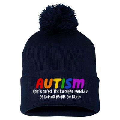 Autism Definition Helps Offset The Excessive Number Of Boring People On Earth Pom Pom 12in Knit Beanie