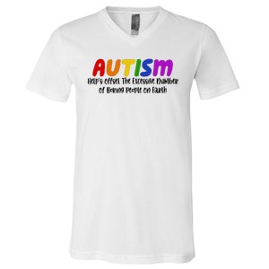 Autism Definition Helps Offset The Excessive Number Of Boring People On Earth V-Neck T-Shirt