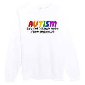 Autism Definition Helps Offset The Excessive Number Of Boring People On Earth Premium Crewneck Sweatshirt