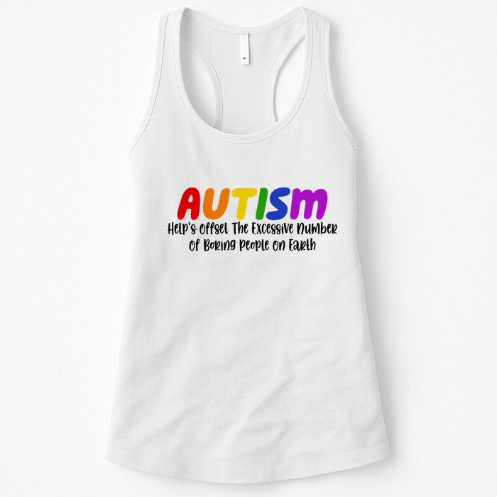 Autism Definition Helps Offset The Excessive Number Of Boring People On Earth Womens Tank Top