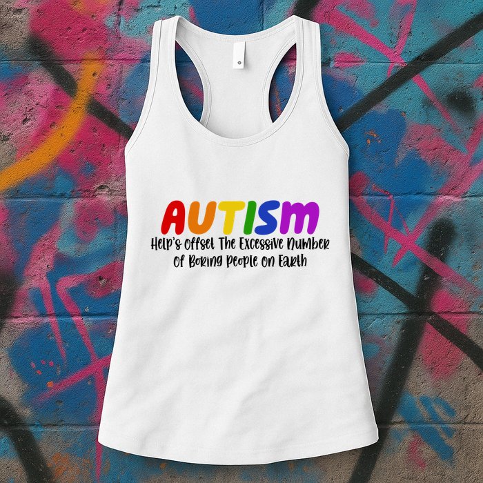 Autism Definition Helps Offset The Excessive Number Of Boring People On Earth Womens Tank Top