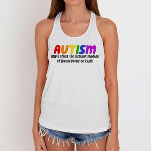 Autism Definition Helps Offset The Excessive Number Of Boring People On Earth Women's Knotted Racerback Tank