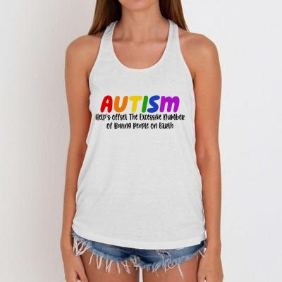 Autism Definition Helps Offset The Excessive Number Of Boring People On Earth Women's Knotted Racerback Tank