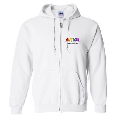 Autism Definition Helps Offset The Excessive Number Of Boring People On Earth Full Zip Hoodie