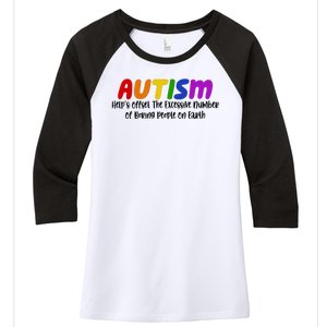 Autism Definition Helps Offset The Excessive Number Of Boring People On Earth Women's Tri-Blend 3/4-Sleeve Raglan Shirt