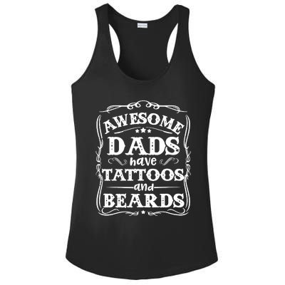 Awesome Dads Have Beards And Tattoos Funny Ladies PosiCharge Competitor Racerback Tank