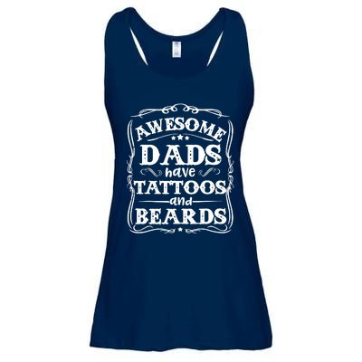 Awesome Dads Have Beards And Tattoos Funny Ladies Essential Flowy Tank