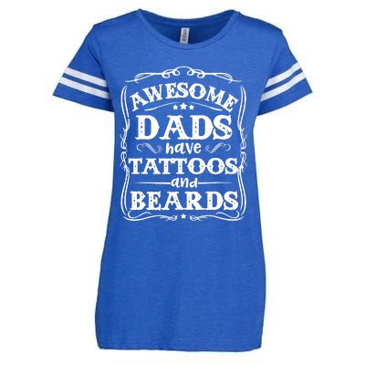 Awesome Dads Have Beards And Tattoos Funny Enza Ladies Jersey Football T-Shirt