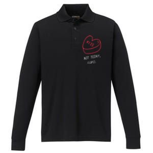 AntivalentineS Day Heart Not Today Cupid Cute Gift Performance Long Sleeve Polo