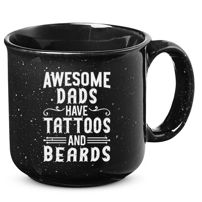 Awesome Dads Have Tattoos And Beards Fathers Day 15oz Campfire Ceramic Mug