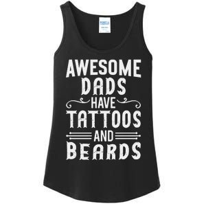 Awesome Dads Have Tattoos And Beards Fathers Day Ladies Essential Tank