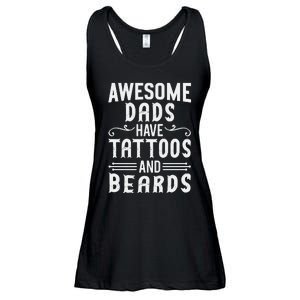 Awesome Dads Have Tattoos And Beards Fathers Day Ladies Essential Flowy Tank