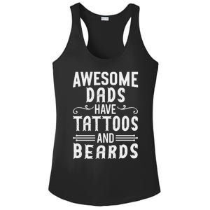 Awesome Dads Have Tattoos And Beards Fathers Day Ladies PosiCharge Competitor Racerback Tank