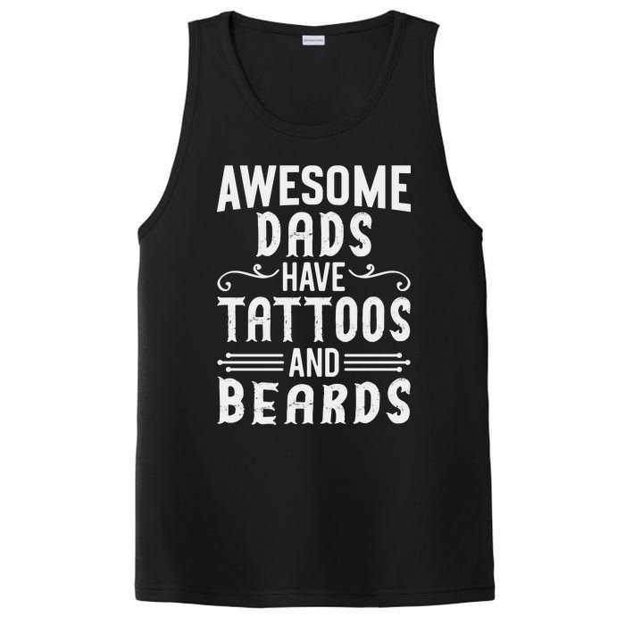 Awesome Dads Have Tattoos And Beards Fathers Day PosiCharge Competitor Tank