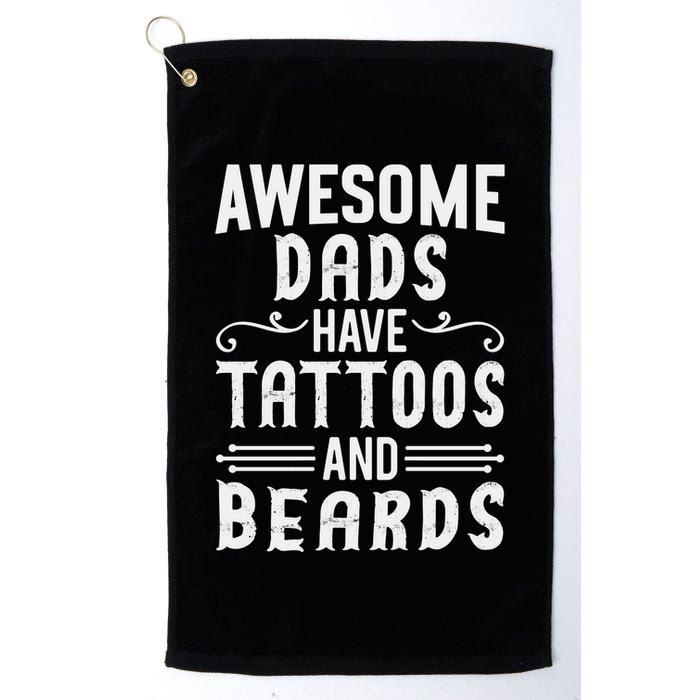 Awesome Dads Have Tattoos And Beards Fathers Day Golf Towel
