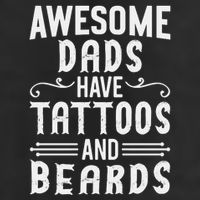 Awesome Dads Have Tattoos And Beards Fathers Day Golf Towel