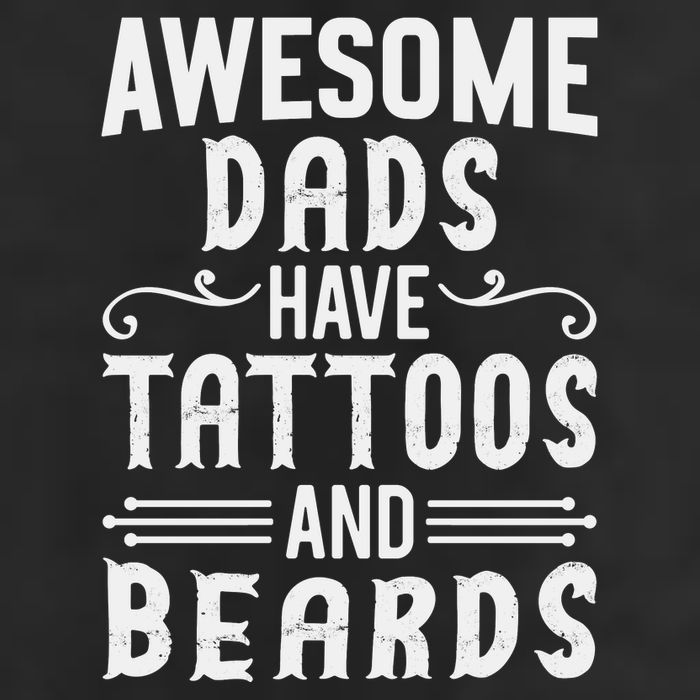 Awesome Dads Have Tattoos And Beards Fathers Day Golf Towel